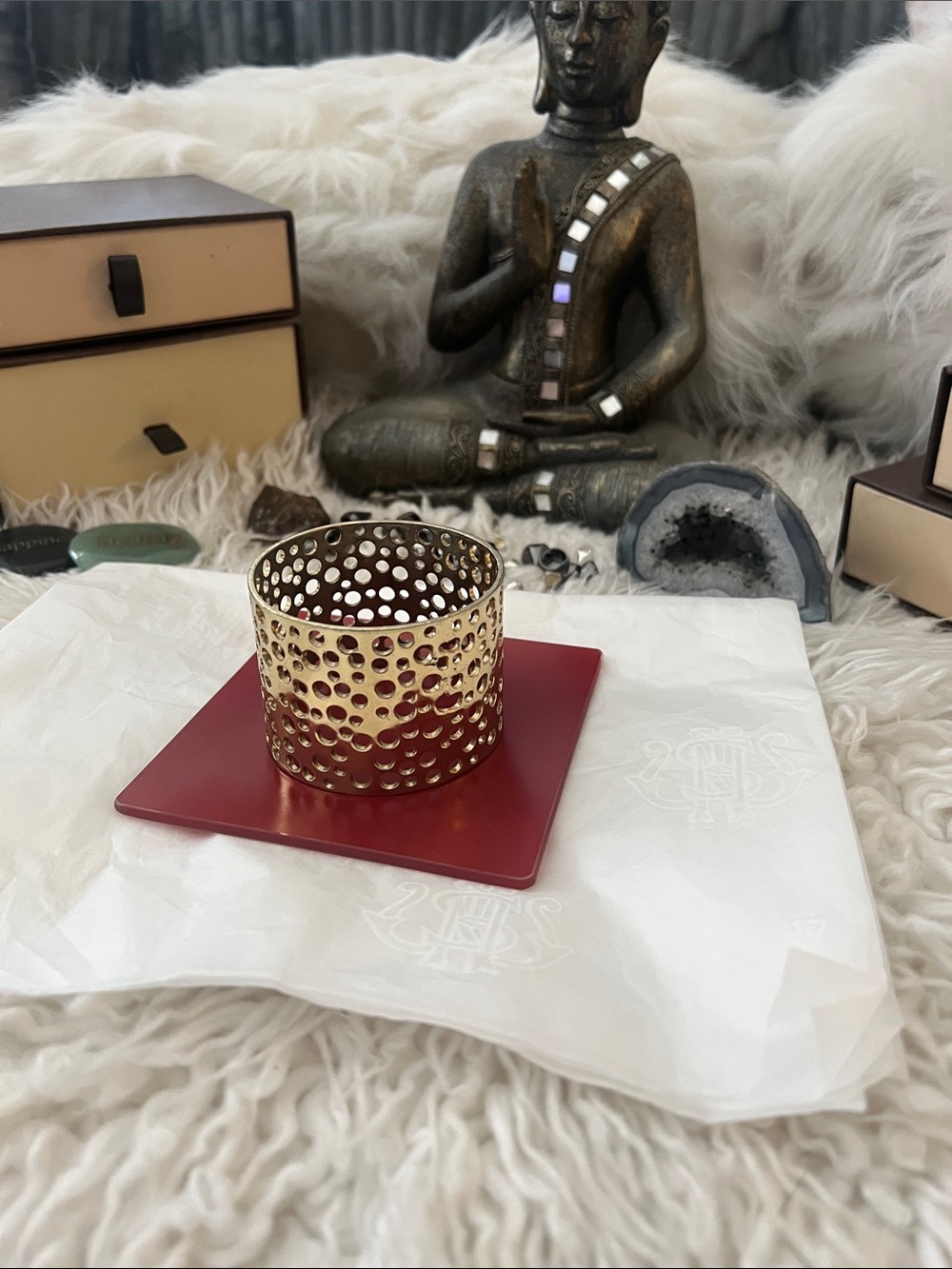 A Classy Chic Boutique Gold Perforated Bracelet with Boho Chic Summer Style! ✨